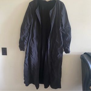 Eileen Fisher Long Black Raincoat